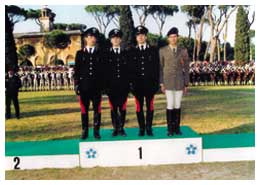 Luigi Filipponi, Gianluca Tiberti, Roberto Possanzini, medaglia d'oro a squadre ai Mondiali Militari del 1989, a Roma.