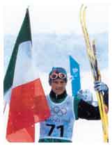Silvio Fauner medaglia d'argento nella 4x10 Km alle Olimpiadi di Nagano.