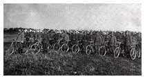 Carabinieri ciclisti di una Sezione mobilitata in zona d'operazione (1^ Guerra Mondiale, 1915-1918).