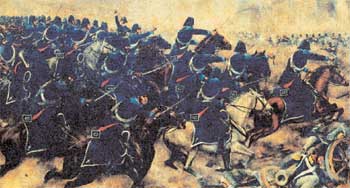I Carabinieri Reali nel fatto d'arme di Grenoble del 6 luglio 1815, in cui essi ricevettero il battesimo del fuoco caricando vittoriosamente i francesi che minacciavano la Savoia.