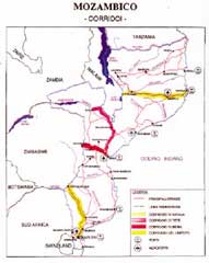 Diviso in tre regioni, il Mozambico aveva diversi ''corridoi'', che consentivano agli Stati più interni dell'Africa meridionale, in particolare Zimbabwe e Malawi, l'accesso al mare. Alle forze italiane, venne affidato il controllo del corridoio.