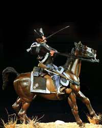 1848 - Carabinieri a cavallo in uniforme da campagna - Figurino dipinto da Andrea Petroni