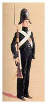 Allievo carabiniere a piedi (1822), in tenuta di servizio armato