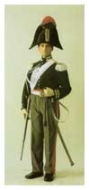 Carabiniere a cavallo in grande uniforme (1833-43).