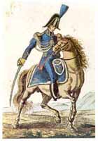 Ufficiale dei  Carabinieri a cavallo con l'"abito" di grande uniforme.