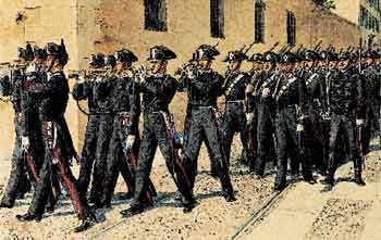 La Fanfara della Legione Allievi Carabinieri di Roma (1885) in un altro bozzetto di Quinto Cenni.