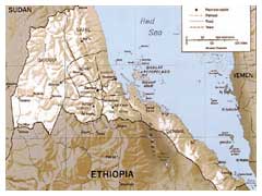 Il confine tra Etiopia ed Eritrea attualmente riconosciuto a livello internazionale.