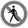 Segni grafici per segnali di divieto -Vietato camminare sulla pista da sci